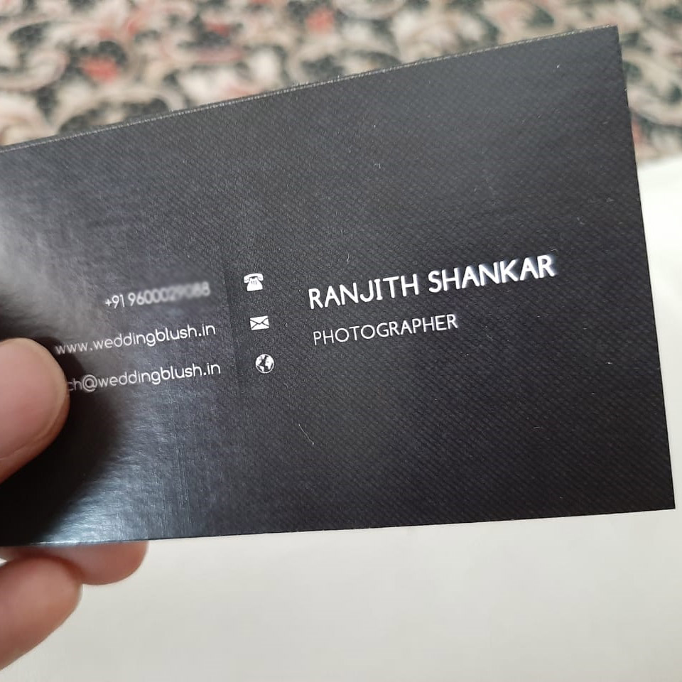 Embossed and Silver Foiled visiting card at hyderabad unique visiting card